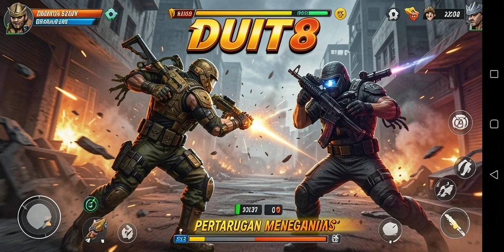 Gameplay seru di arena pertarungan DUIT8.