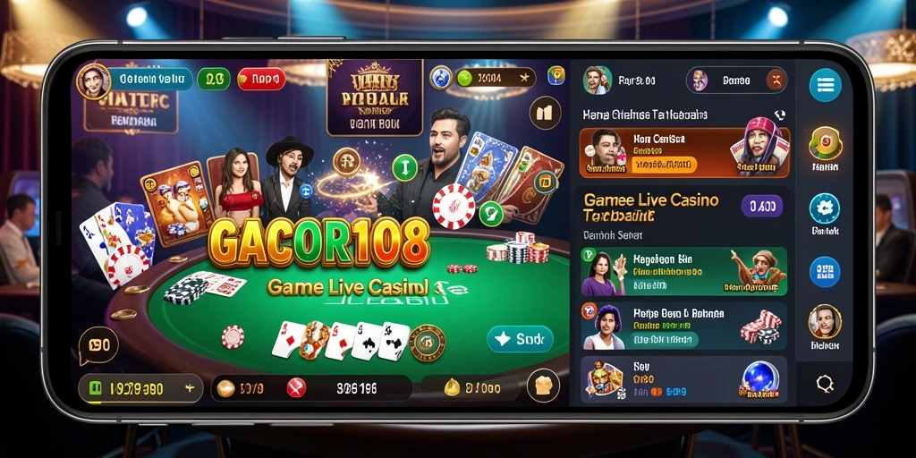 Tampilan menarik gameplay Live Casino GACOR108 dengan dealer profesional.