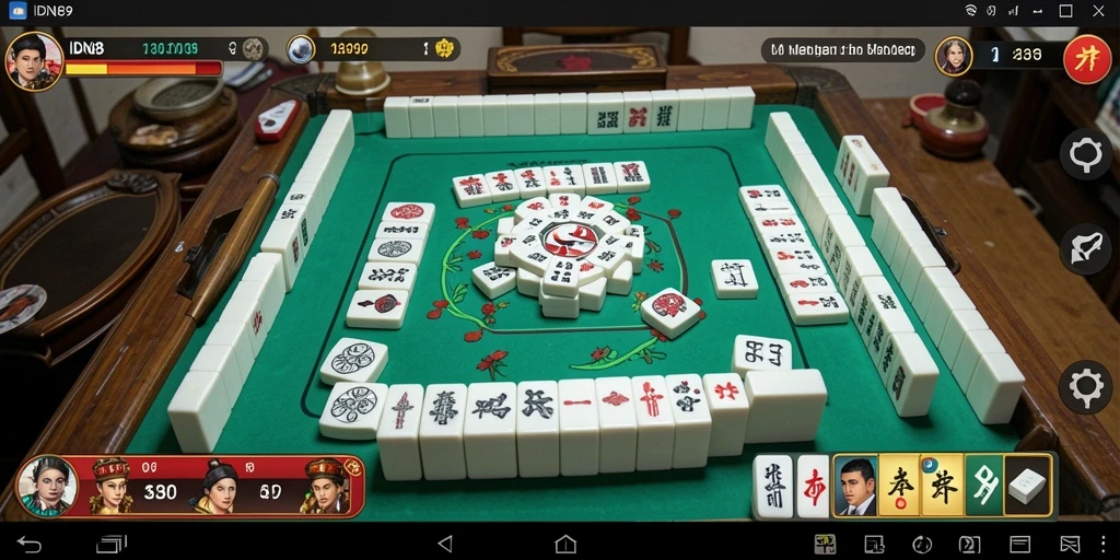 Tampilan gameplay Mahjong di IDN89 yang penuh warna dan menarik.