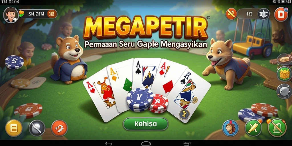 Tampilan gameplay seru Gaple di MEGAPETIR.