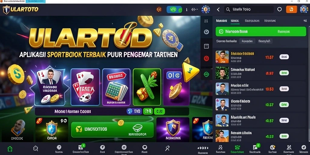Tampilan gameplay ULARTOTO yang dinamis dan interaktif dalam taruhan olahraga.