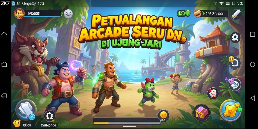 Tampilan gameplay seru ZK7 dalam aksi Arcade.